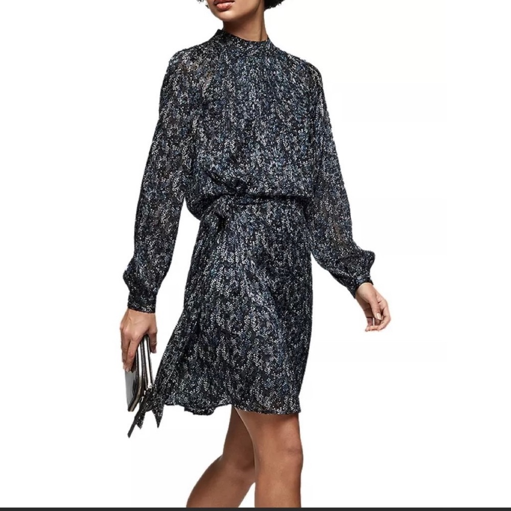 Reiss Aubrie Snake Print Burnout Dress, Multi